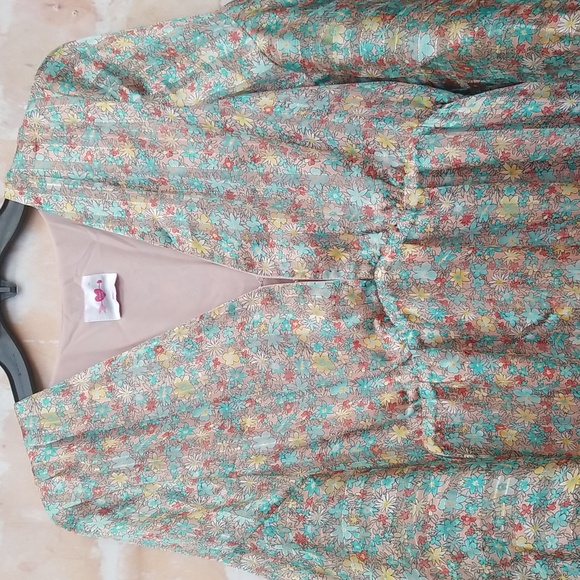 Buddy Love Pink Floral Maxi Dress with Bell Sleeves - Picture 2 of 7